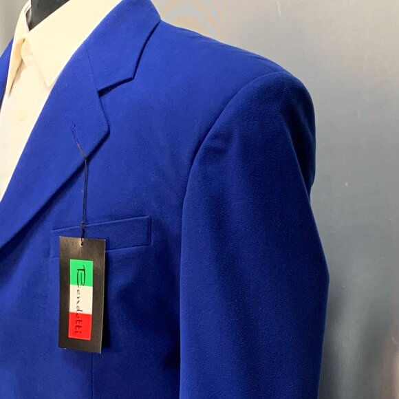 BENDETTI ITALIAN BLAZER - CASHMERE RAYON / POLYESTER ROYAL BLUE 4B - 42R 44R - Picture 6 of 12